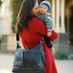 OiOi Studded Leather Hobo Diaper Bag